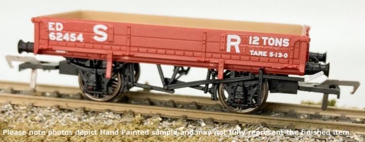 SR (ex-SECR) Dia.1744 2 Plank Ballast Wagon #62454 (Engineers Red - Large SR) - In Stock