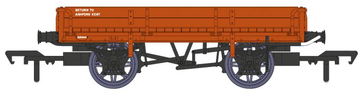 BR (ex-SECR) Dia.1744 2 Plank Ballast Wagon #62444 (Departmental Red) - In Stock