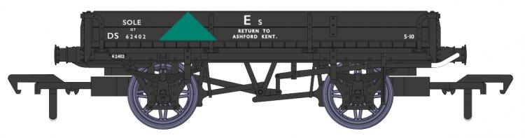 BR (ex-SECR) Dia.1744 2 Plank Ballast Wagon #DS62402 (Departmental Black) - In Stock