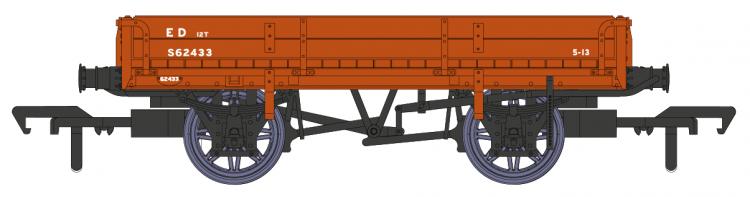 BR (ex-SECR) Dia.1744 2 Plank Ballast Wagon #S62433 (Departmental Red) - In Stock