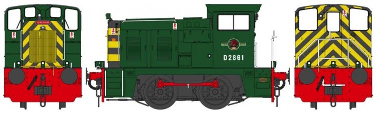 Class 02 0-4-0DH #D2861 (BR Green - Late Crest - Red Bufferbeam) - Pre Order