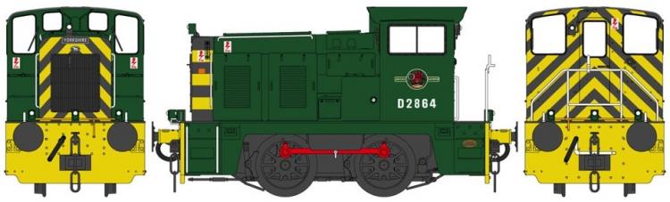 Class 02 0-4-0DH #D2864 (BR Green - Late Crest - Yellow Bufferbeam) - Pre Order