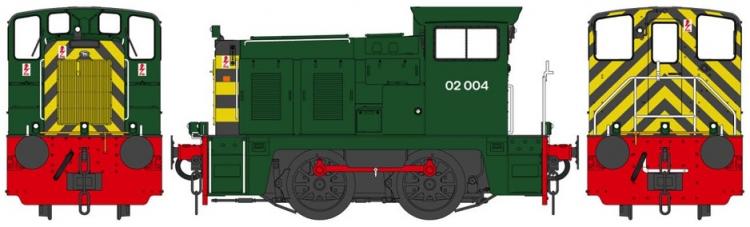 Class 02 0-4-0DH #02004 (BR Green - Red Bufferbeam) Weathered - Pre Order