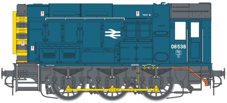 Class 08 #08538 (BR Blue - Wasp Stripes) - Pre Order