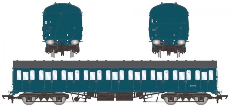 BR Mk1 57' Non-Gangway Suburban S Second Class #E46147 (Blue) - Pre Order