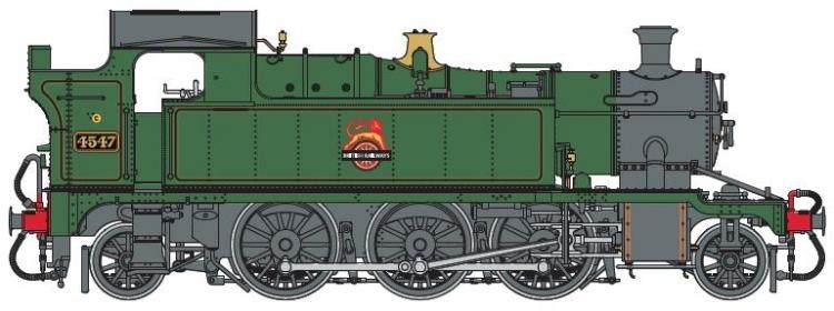 BR 45xx Small Prairie 2-6-2T #4547 (Lined Green - Early Crest) DCC Sound - Contact Us for Availability