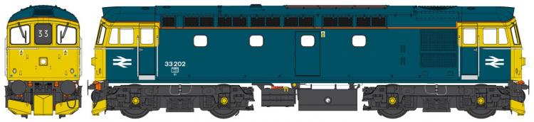 Class 33/2 Crompton #33202 (BR Blue - Orange Cantrail Line) - Pre Order