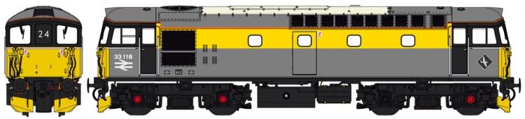 Class 33/1 Push-Pull Crompton #33118 (BR Civil Engineers - Grey/Yellow) - Pre Order