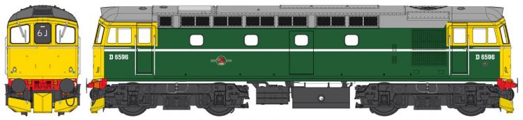 Class 33/2 As Built Narrow Bodied Crompton #D6596 (BR Green - Full Yellow Ends) - Pre Order