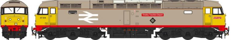 Class 47/0 #47214 'Tinsley Traction Depot' (BR Railfreight - Grey) DCC Sound - Pre Order