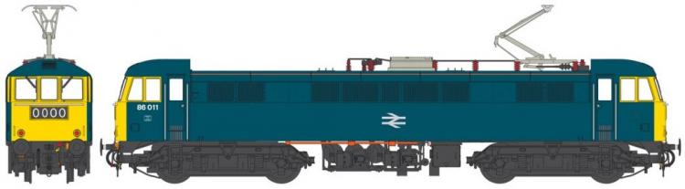 Class 86/0 #86011 (BR Blue - Full Yellow Ends - Orange Cantrail Stripe) - Pre Order