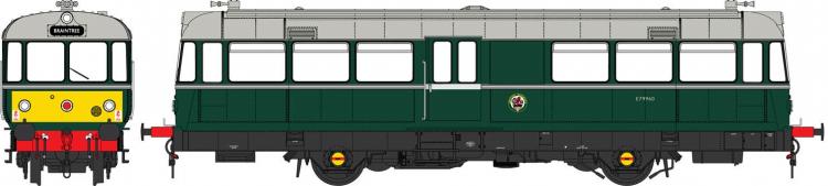 W&M Railbus #E79960 (BR Green - Small Yellow Panels) Weathered - Pre Order