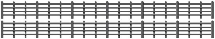 Ratio - Lineside Kit - Wooden Lineside Fencing (Black) - In Stock