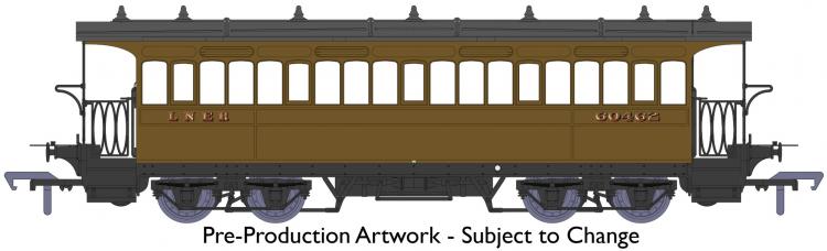 LNER (ex-GER) W&U 3rd Class Bogie Tram Coach #60462 (Brown) - Pre Order