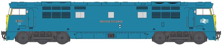 Class 52 #D1031 'Western Rifleman' (BR Blue - Full Yellow Ends) Weathered - Pre Order