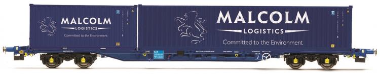 KFA Container Wagon #93404 (Touax) - Malcolm 40' and Malcolm 20' Containers - In Stock