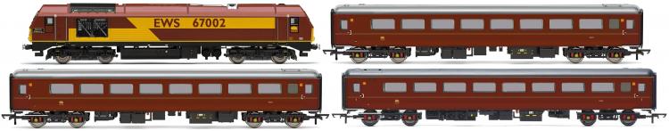 Class 67 #67002 (EWS - Maroon & Yellow) EWS Business Train Pack - Pre Order