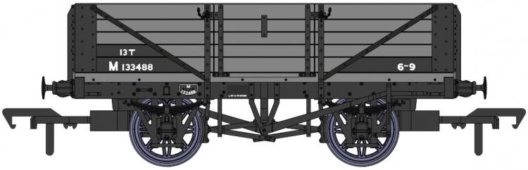 BR (ex-LMS) Dia.1666 5 Plank Open Wagon #M133488 (Grey) - Pre Order