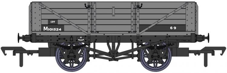 BR (ex-LMS) Dia.1666 5 Plank Open Wagon #M101524 (Grey) - Pre Order