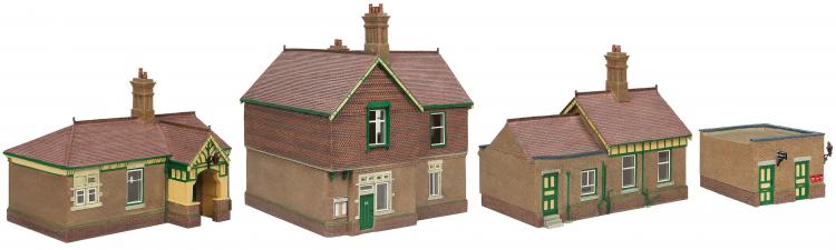 Bachmann - Bluebell Station Set (Green and Cream) (44-088G, 44-090G, 44-091G) - In Stock