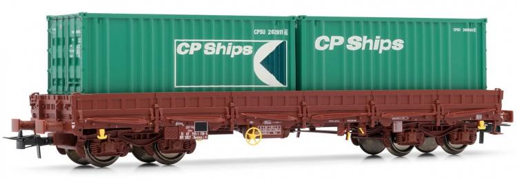 Jouef - SNCF Flat Wagon Remms with 2 'CP ships' 20' Containers - In Stock