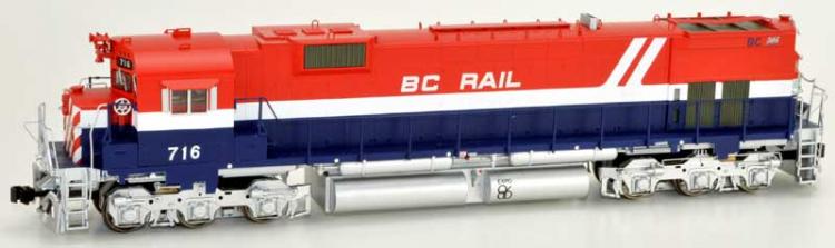 Bowser - MLW M630 - BC Rail #716 (Red, White & Blue - Hockey Stick) DCC Sound - In Stock