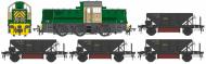 1420 : Class 14 #D9533 (BR Green - Stripes) with 4x Dogfish Ballast Hoppers (BR Black) - Pre Order