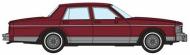800001 : Rapido - Chevrolet Caprice Sedan (Dark Red) - In Stock