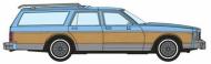 800005 : Rapido - Chevrolet Caprice Wagon (Baby Blue Woodie) - In Stock
